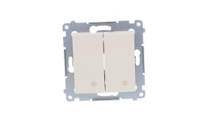 Simon 54 Łącznik krzyżowy podwójny 10AX 250V, szybkozłącza, krem DW7/2.01/41