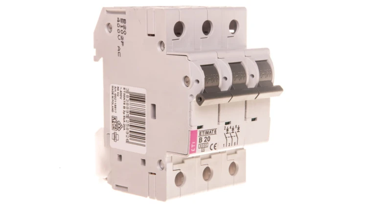Wyłącznik nadprądowy 3P B 20A 6kA AC ETIMAT 6 002115517