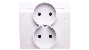 KIER Gniazdo podwójne b/u białe GP-2W/00