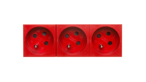Gniazdo zasilające M45 potrójne z/u 16A czerwone STD-F3K SRO3 6120326