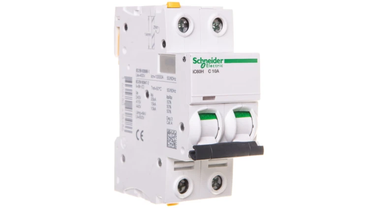 Wyłącznik nadprądowy 2P C 10A 10kA AC iC60H-C10-2 A9F07210
