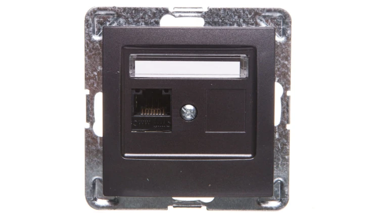 IMPRESJA Gniazdo komputerowe pojedyncze RJ45 kat.5e MMC antracyt GPK-1Y/K/m/50