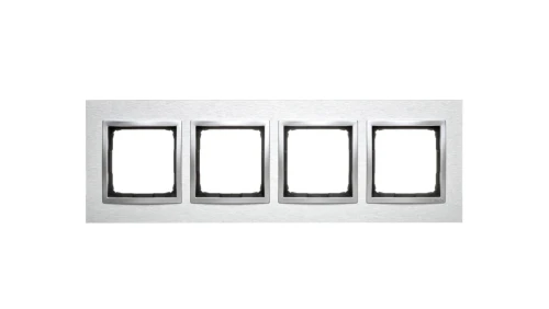 Simon 54 Nature Ramka poczwórna metal INOX KLASYCZNY DRN4/77