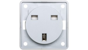 Integro Flow Gniazdo pojedyncze z/u 16A standard brytyjski jasnoszare 0962622506