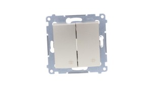 Simon 54 Łącznik krzyżowy podwójny 2 klawisze (moduł), szybkozłącza, złoty metalik DW7/2.01/44