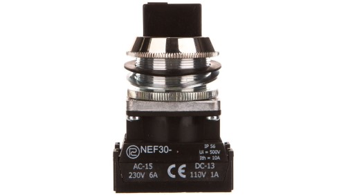 Przełącznik 3 położeniowy pokrętło 30mm czarny 2Z bez samopowrotu W0-NEF30-TPC 2X S