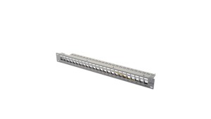 Patch panel pusty 19 cali 24x keys 1U szary (RAL 7035) DN-91410