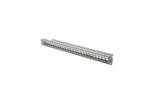 Patch panel pusty 19 cali 24x keys 1U szary (RAL 7035) DN-91410