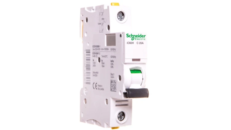 Wyłącznik nadprądowy 1P C 20A 10kA AC iC60H-C20 A9F07120
