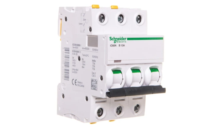 Wyłącznik nadprądowy 3P B 13A 6kA AC iC60N-B13-3 A9F03313