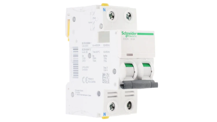 Wyłącznik nadprądowy 1P+N B 6A 6kA AC iC60N-B5-1N A9F03606