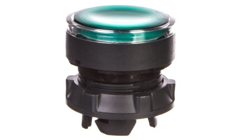 Główka przyc. kryta ziel. podśw. O22 push-push zing. LED ZB5AH033