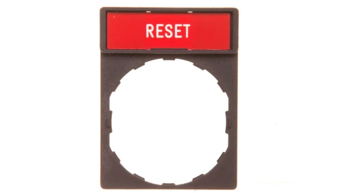 Ramka do mocowania etykiet 30x40mm, z etykietą 8x27mm RESET ZBY2323