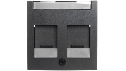 Berker B.1/B.3/B.7 Glas Element centralny podwójny z zasuwami chroniącymi przed kurzem z polem opisowym antracyt 11811606