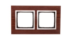 Simon 54 Nature Ramka podwójna drewno ZŁOT