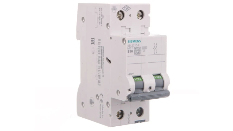Wyłącznik nadprądowy 2P B 10A 6kA AC 5SL6210-6