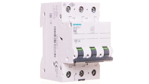 Wyłącznik nadprądowy 3P C 20A 6kA AC 5SL6320-7