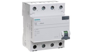 Wyłącznik różnicowoprądowy 4P 40A 0,03A typ AC biegun N-lewe 30mA 400V SENTRON 5SV4344-0KL