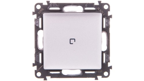 VALENA LIFE Łącznik jednobiegunowy z podświetleniem aluminium 752310
