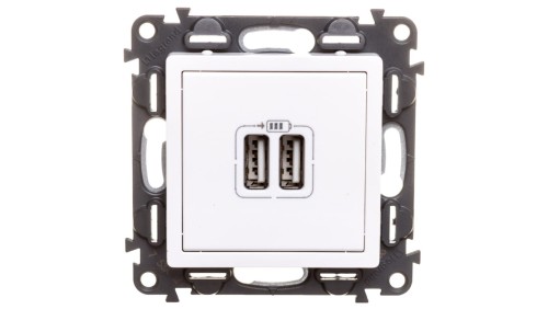 VALENA LIFE Ładowarka z gniazdem 2xUSB biały 753112