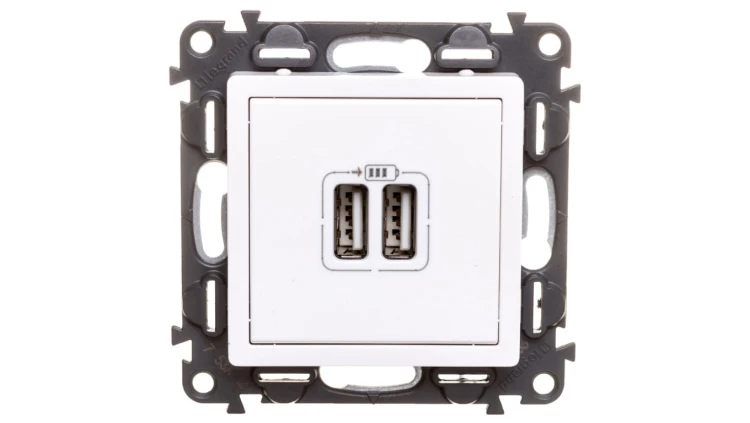 VALENA LIFE Ładowarka z gniazdem 2xUSB biały 753112