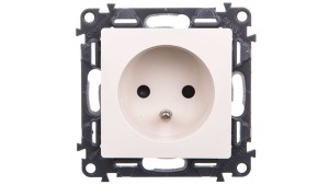 VALENA LIFE Gniazdo pojedyncze z/u 2P+Z z przesłonami kremowy 753280