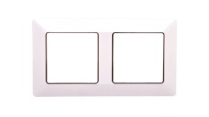 VALENA LIFE Ramka podwójna biała/chrom 754032