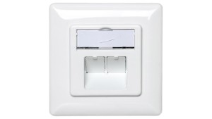 Gniazdo teleinformatyczne natynkowe 2x RJ45 STP kat. 5e DN-9002-N