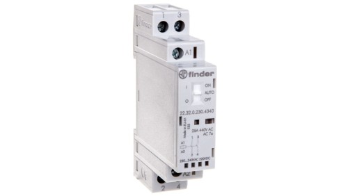 Stycznik modułowy 2Z 25A 230V AC/DC funkcja Auto-On-Off, wskaźnik zadziałaniua + LED 17,5mm 22.32.0.230.4340