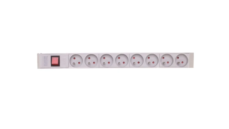 Listwa zasilajaca do szaf 19 cali (PDU) 8x 2P+Z wylacznik A-19-STRIP-2-IMP