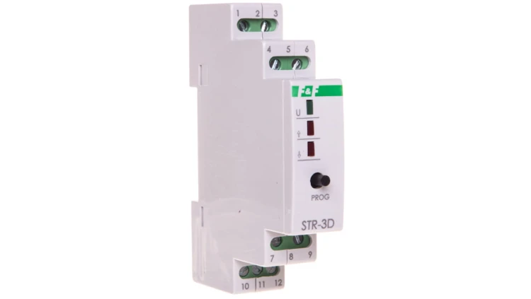 Sterownik rolet do silników 8A 320W 230V AC 1s-15min montaż na szynie DIN STR-3D