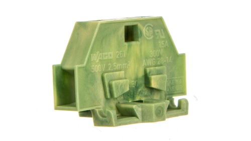 Złączka 2-przewodowa 2,5mm2 żółto-zielona z mocowaniem śrubowym 261-307 /50szt./