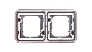 Berker W.1 Ramka podwójna pozioma do montażu podtynkowego IP55 szary 13293505