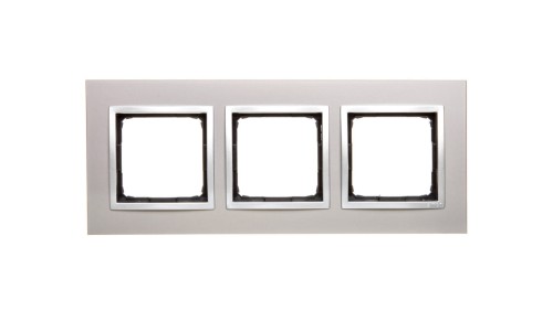 Simon 54 Nature Ramka potrójna metal SATYNOWY BLASK DRN3/79