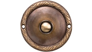 Przycisk /dzwonek/ ozdobny z szyldem okrągłym 1A/50V mosiężny PDM-231-MOS YNS10000023