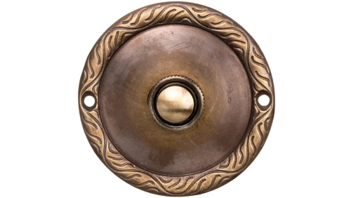 Przycisk /dzwonek/ ozdobny z szyldem okrągłym 1A/50V mosiężny PDM-231-MOS YNS10000023