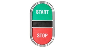 Przycisk sterowniczy dwuklawiszowy kryty z samoczynnym powrotem zielony/czerwony bez adaptera START-STOP LPCB7133