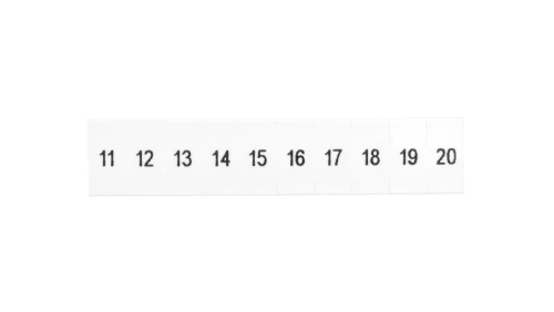 Oznacznik do złącz szynowych, opisówka ZB 5 numerowana od 11-20 kolor biały /10sztuk/