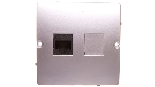 Simon Basic Gniazdo komputerowe pojedyncze RJ45 kat. 5e srebrny mat BMF51.02/43