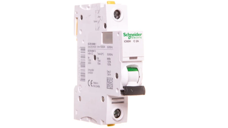 Wyłącznik nadprądowy 1P C 2A 10kA AC iC60H-C2 A9F07102