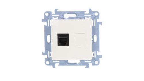 Simon 10 Gniazdo telefoniczne pojedyncze RJ12 biały CT1.01/11