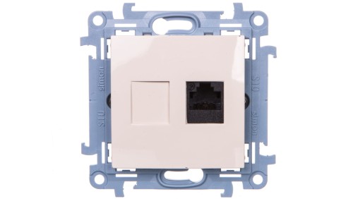 Simon 10 Gniazdo komputerowe pojedyncze RJ45 kat.6 kremowy C61.01/41