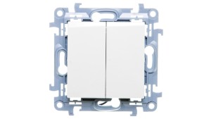 Simon 10 Łącznik świecznikowy z podświetleniem LED 10AX IP44 biały CW5BL.01/11