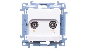 Simon 10 Gniazdo antenowe R-TV przelotowe białe IP20 CAP10.01/11