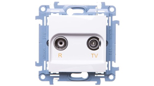 Simon 10 Gniazdo antenowe R-TV przelotowe białe IP20 CAP10.01/11