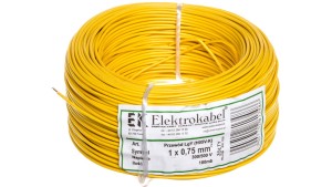Przewód instalacyjny H05V-K (LgY) 0,75 żółty /100m/