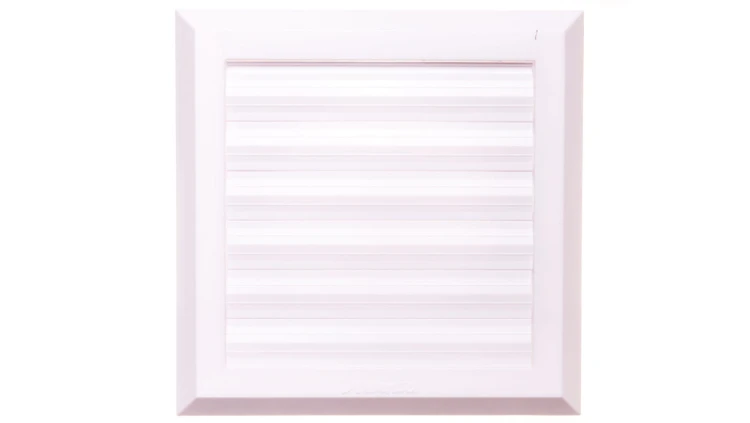 Kratka wentylacyjna 130x130mm fi 100mm biała żaluzja+sznurek rozpieracze T38