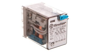 Przekaźnik przemysłowy 4P 7A 12V DC przycisk testujący mechaniczny wskaźnik zadziałania 55.34.9.012.0040