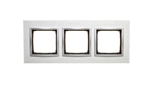 Simon 54 Nature Ramka potrójna metal INOX KLASYCZNY DRN3/77