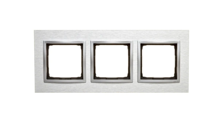 Simon 54 Nature Ramka potrójna metal INOX KLASYCZNY DRN3/77